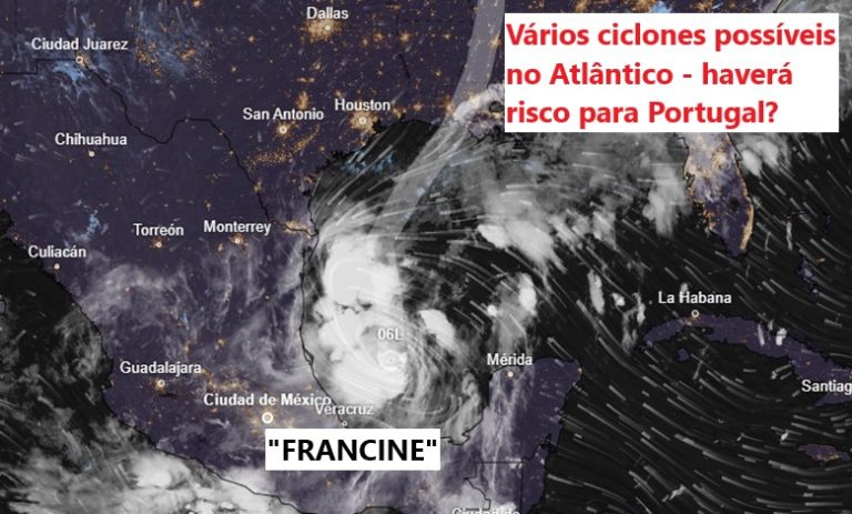 Furacão Francine afetará os Estados Unidos da América no dia 11 de Setembro – Atlântico “acorda”, poderá haver risco para Portugal mais para a frente? Saiba a nossa previsão completa! Furacão Francine afetará os Estados Unidos da América no dia 11 de Setembro - Atlântico "acorda", poderá haver risco para Portugal mais para a frente? Saiba a nossa previsão completa!