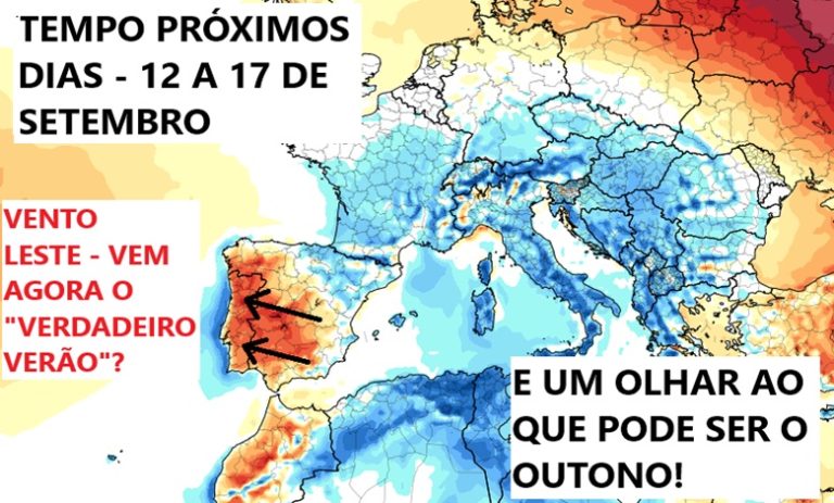Tempo nos próximos dias - 12 a 17 de Setembro - Temperatura sobem MUITO, 10ºC por cima da média, risco máximo de incêndio e poeiras - condições do tempo mudam significativamente!!