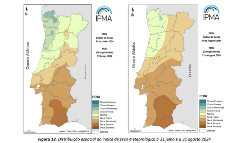 Seca aumentou em Agosto, o mais seco dos últimos 35 anos, indica relatório IPMA - Setembro de 2024 não será o mais quente na Terra, mas temperatura global continua 1.5ºC acima da era pré-industrial...