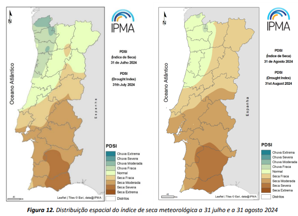 Seca aumenta em Agosto - Informação IPMA