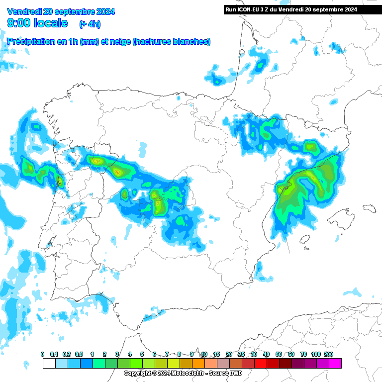 Previsão de chuva na Sexta-feira - ICON-EU