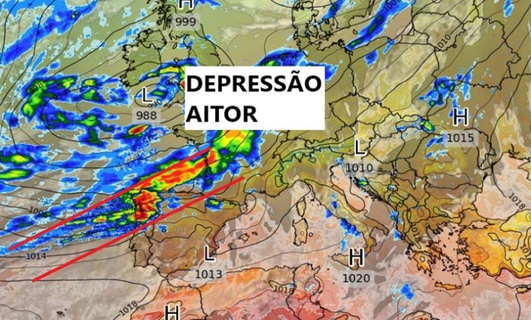 Mau tempo - Depressão AITOR poderá levar a inundações e derrocadas dias 25-26 de setembro - saiba a previsão de chuva e vento na sua região!