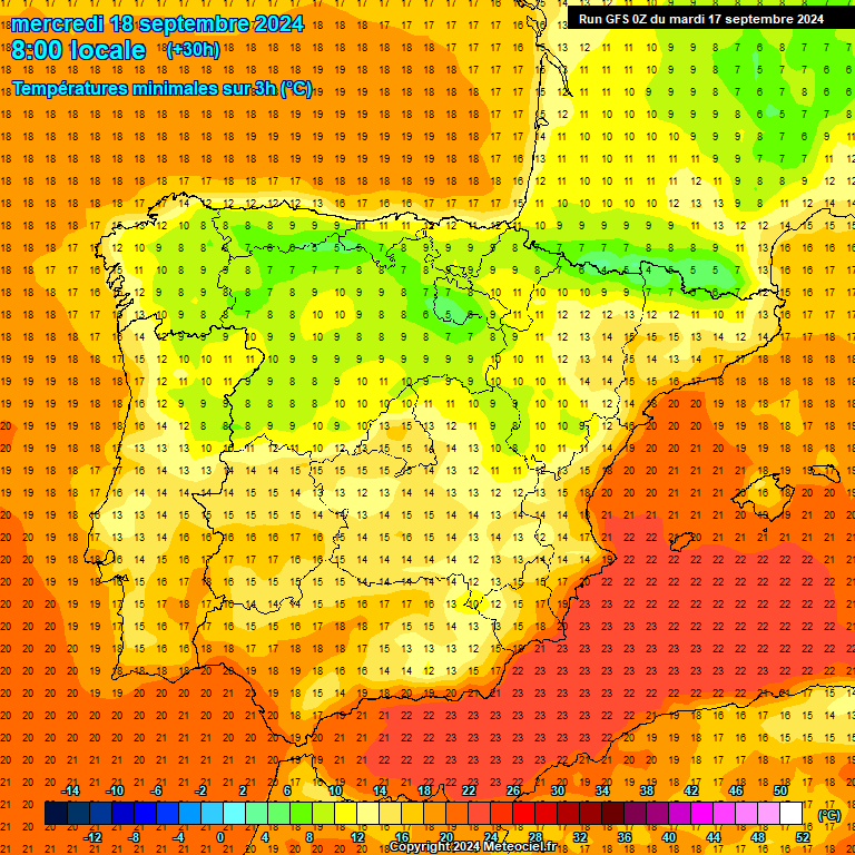 Tempo na Quarta, 18 de Setembro 2024 - Mudança gradual do tempo, mais nuvens e temperaturas em queda - saiba como estará o tempo na sua região! Temperaturas na Quarta, 18 de Setembro - Previsão GFS