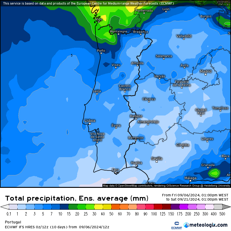 Chuva próximos 15 dias - ECMWF