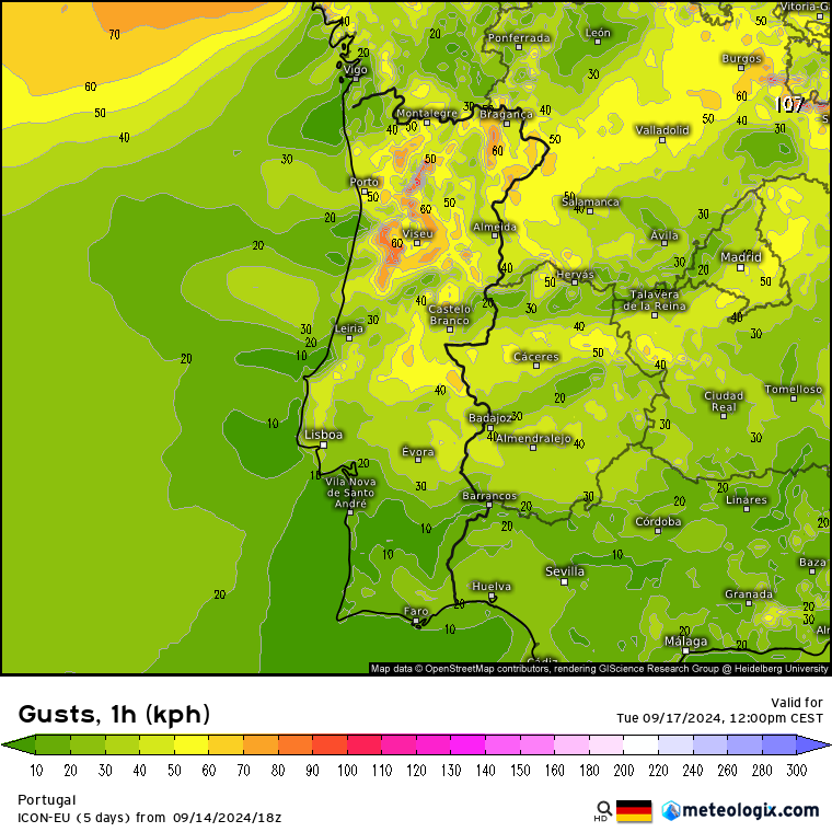 ICON, vento Terça, 17 de Setembro