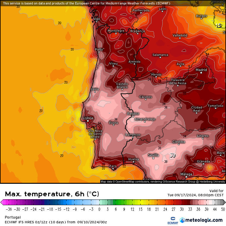 Tempo nos próximos dias - 12 a 17 de Setembro - Temperatura sobem MUITO, 10ºC por cima da média, risco máximo de incêndio e poeiras - condições do tempo mudam significativamente!!