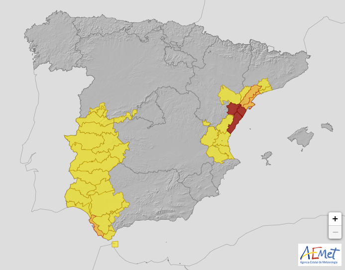 Agravamento do tempo - 31 de outubro e 1 de novembro - chuvas fortes em Portugal, e possível nova tempestade em Espanha - saiba a atualização da previsão e o tempo no fim-de-semana prolongado! Agravamento do tempo - Avisos meteorológicos emitidos para dia 31 de outubro - AEMET