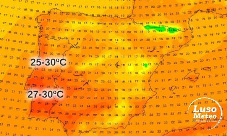 Tempo na quarta, 23 de outubro - Bastante calor, e abafado - não se descartam trovoadas, antes de nova mudança de tempo - previsão completa!
