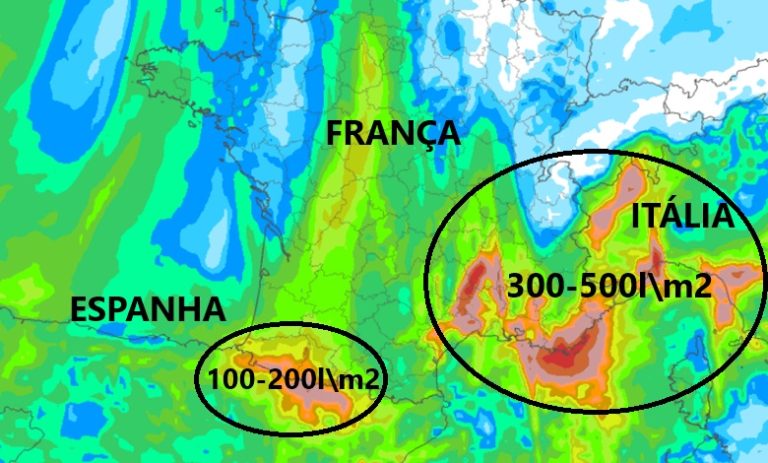 Tempestade em França e Itália no final desta semana - 25 a 27 de outubro - Inundações de grande dimensão esperadas, novamente - saiba também o efeito desta depressão em Portugal