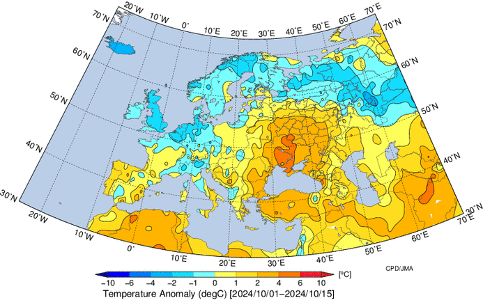Clima - Setembro - o 4º mais frio dos últimos 25 anos, Outubro segue quente e chuvoso - o que virá a seguir? Temperaturas acima do normal em Portugal Continental na primeira quinzena de outubro