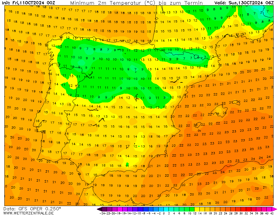 Tempo no domingo, 13 de outubro - Sol espreita em Portugal Continental, tempestade Leslie com alguns efeitos nos Açores - saiba a previsão, e o que esperar nos dias seguintes Temperaturas no domingo, 13 de outubro - previsão GFS