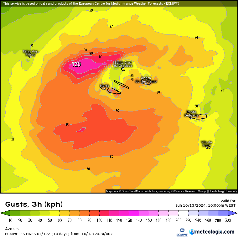Tempestade Tropical Leslie - Efeitos em Portugal nos próximos dias (Entre 13 a 16 de Outubro) - Saiba a informação e previsão completa Tempestade tropical Leslie - Açores, 13 de outubro