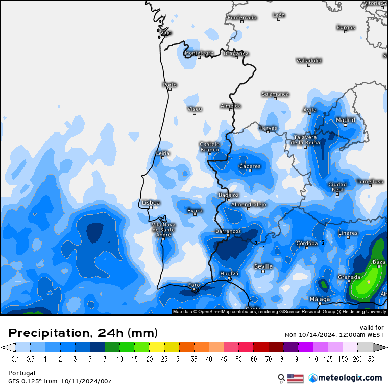 Tempo no domingo, 13 de outubro - Sol espreita em Portugal Continental, tempestade Leslie com alguns efeitos nos Açores - saiba a previsão, e o que esperar nos dias seguintes Tempo no Domingo - Chuva prevista, previsão pelo modelo GFS, domingo, 13 de outubro