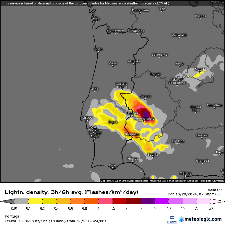 Gota fria - o tempo vai mudar - a partir de sexta, dia 25, depois de uma tarde de " Verão " - saiba a previsão completa! Trovoadas previstas para segunda, 28 de outubro - previsão a confirmar