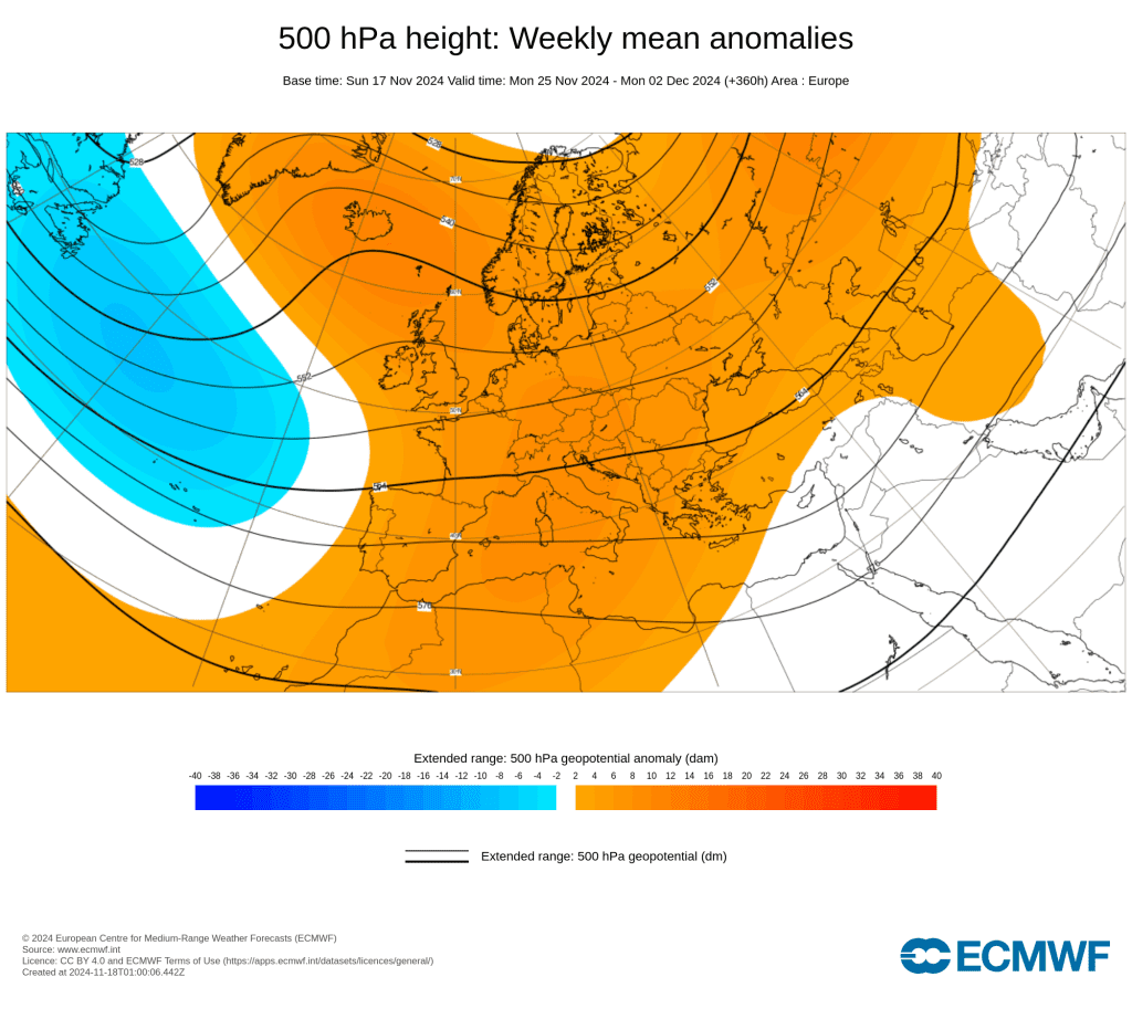 Tempo na quarta, 20 de novembro - Regressa alguma chuva, com uma superfície frontal em aproximação - saiba em que locais com a previsão completa! Fim do mês - previsão de tempo mais estável segundo o ECMWF