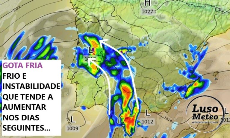 Tempo na quarta, 13 de novembro - Chega uma "gota fria" e o tempo muda drasticamente - o Inverno está à porta? - saiba a previsão completa!