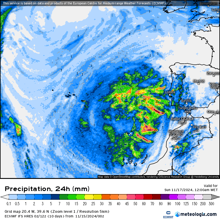 Tempo no fim-de-semana - Massa de ar vinda de África traz poeiras e temperaturas mais altas - tempo mais seco, mas por quanto tempo? Saiba tudo! Chuva prevista para o fim-de-semana - ECMWF