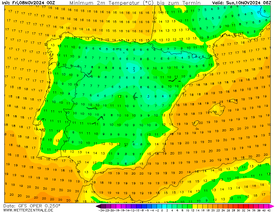 Tempo no domingo, 10 de novembro - Temperaturas voltam a subir para os 25ºC em alguns locais (e até 30ºC na Madeira!) - mas pode haver uma mudança a caminho - saiba tudo! Temperaturas no domingo, 10 de novembro - previsão GFS