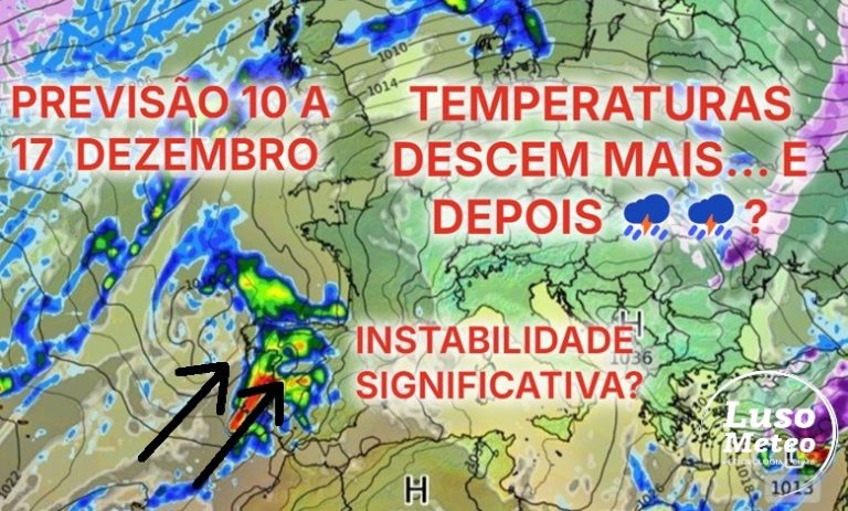 Tempo frio - Temperaturas vão continuar a descer, mas pode haver uma mudança brusca "à espreita" - saiba as previsões meteorológicas atualizadas entre dias 10 e 16 de dezembro!
