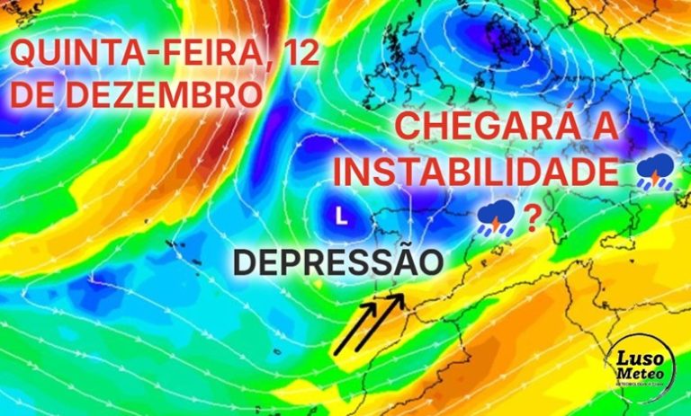 Tempo na quinta, 12 de dezembro - Aumenta a instabilidade, e o tempo vai mudar bastante - mas será que a chuva chega já nesta quinta-feira? Saiba a nossa previsão com todos os detalhes!