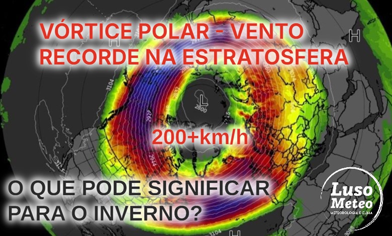 Vórtice polar - Vento recorde na estratosfera mantém os ciclones sobre o Ártico - poderá uma mudança durante o Inverno "salvar-nos" da seca em 2025? Vórtice polar - Vento recorde na estratosfera mantém os ciclones sobre o Ártico - poderá uma mudança durante o Inverno "salvar-nos" da seca em 2025?