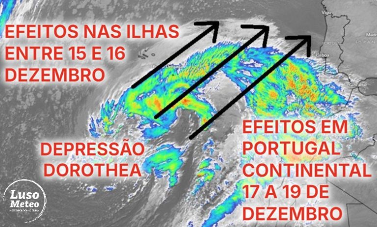 Depressão Dorothea - Informações para as Ilhas, e efeitos que terá no Continente entre dias 17 e 19 de dezembro