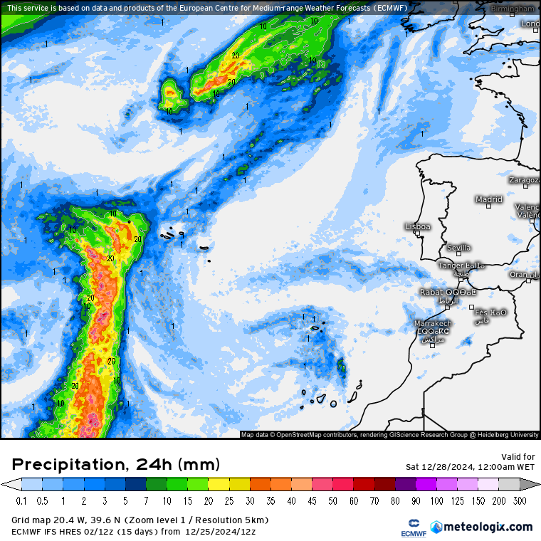 Tempo na sexta, 27 de dezembro - Mais frio (e poeiras) a caminho do fim de ano no Continente, mau tempo nos Açores - saiba a previsão completa! Chuva prevista no Continente e Ilhas para esta sexta, 27 de dezembro - ECMWF-IFS\HRES