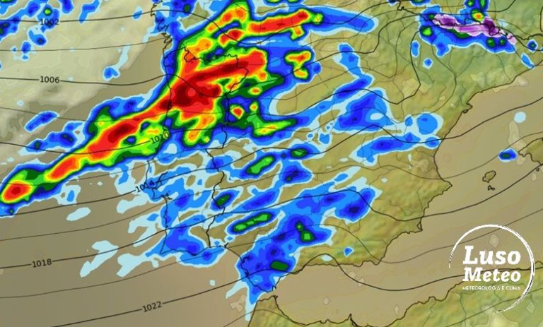 Tempo no domingo, 26 de janeiro 2025 - Forte depressão traz um verdadeiro "rio atmosférico" com as chuvas mais intensas deste Inverno - saiba como estará na sua região!