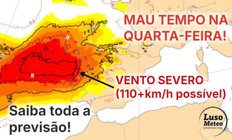 Tempo agrava-se significativamente a partir da madrugada de quarta, 8 de janeiro 2025 - Atenção ao vento severo localizado! Previsão completa atualizada