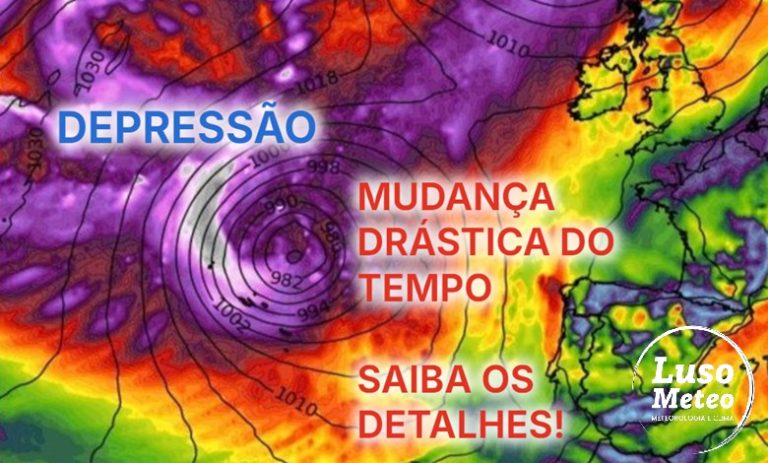 Mau tempo - Forte depressão afeta os Açores no domingo, 19 de janeiro, e mudará o tempo em Portugal Continental - podemos estar perante uma mudança radical de padrão atmosférico?