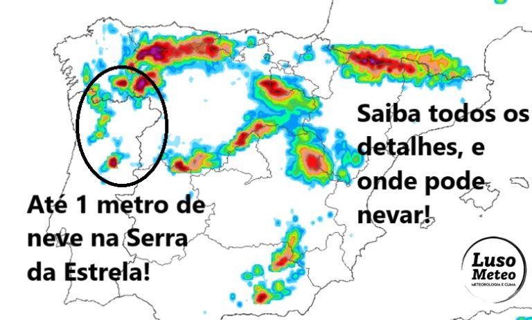 Nevão nos próximos dias – pode acumular 1 metro na Serra da Estrela até quarta-feira – saiba onde irá nevar, e em que quantidade! Nevão nos próximos dias - pode acumular 1 metro na Serra da Estrela até quarta-feira - saiba onde irá nevar, e em que quantidade!