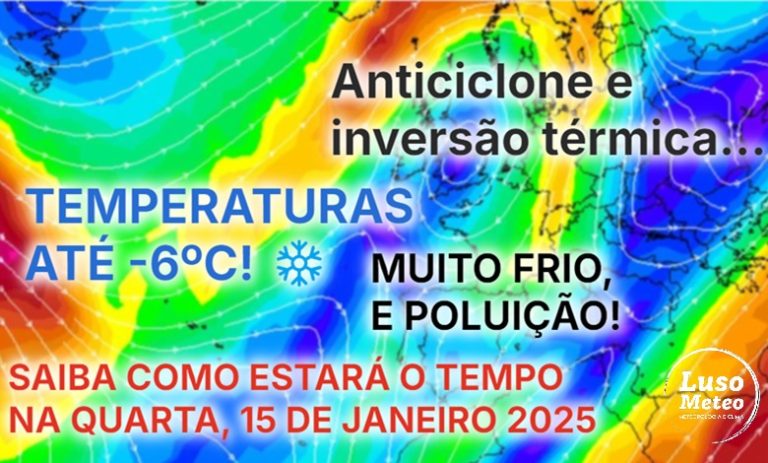 Tempo na quarta, 15 de janeiro 2025 - Temperaturas abaixo de zero em quase todo o país, noite mais fria do Inverno, e também má qualidade do ar - saiba como será o dia!