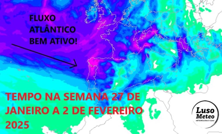 Tempo esta semana – 27 janeiro a 2 de fevereiro – Chuva, vento e um grande nevão nas Serras… mas pode haver uma viragem completa a caminho! Saiba a previsão completa! Tempo esta semana - 27 janeiro a 2 de fevereiro - Chuva, vento e um grande nevão nas Serras... mas pode haver uma viragem completa a caminho! Saiba a previsão completa!
