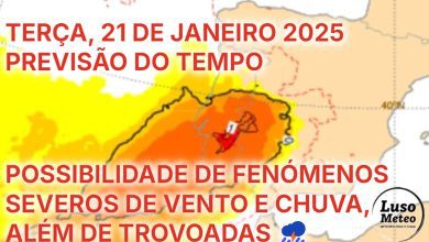 Tempo na terça, 21 de janeiro - Dia de trovoadas e vento, assim como risco de inundações - saiba em que regiões é mais provável com a nossa previsão completa!