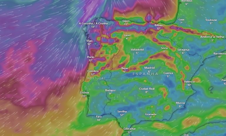 Vento forte na madrugada deste domingo – rajadas podem chegar a 140km/h em Espanha, em Portugal será bem menos, mas ainda forte – saiba a previsão! Vento forte na madrugada deste domingo - rajadas podem chegar a 140km/h em Espanha, em Portugal será bem menos, mas ainda forte - saiba a previsão!
