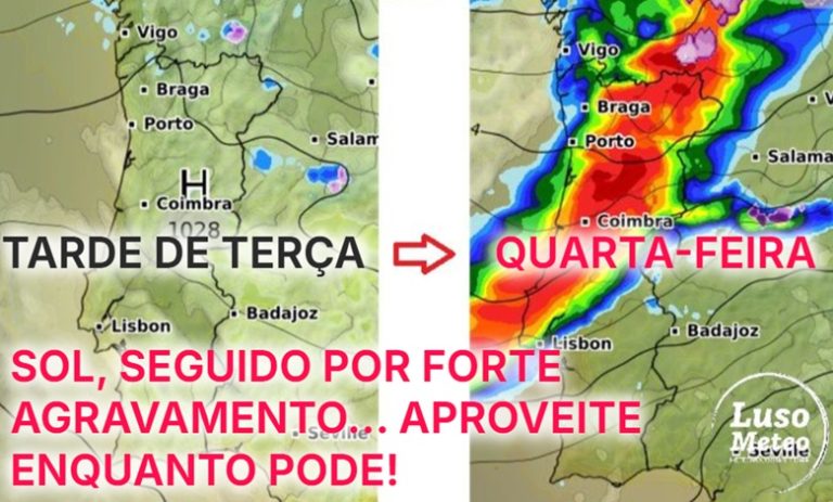 Tempo instável... manhã de chuva, trovoada e neve, tarde de sol, mas já lá vem a depressão Ivo, enquanto Espanha regista 28ºC em Janeiro... - saiba a informação atualizada!