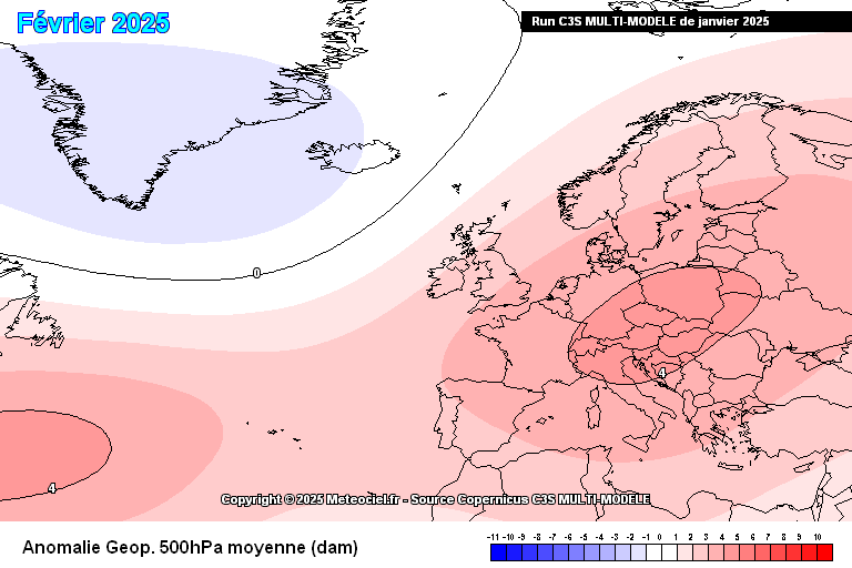 Mau tempo - Forte depressão afeta os Açores no domingo, 19 de janeiro, e mudará o tempo em Portugal Continental - podemos estar perante uma mudança radical de padrão atmosférico? Fevereiro 2025 poderá ser bem seco - previsão multi-modelo C3S\Copernicus, via Meteociel