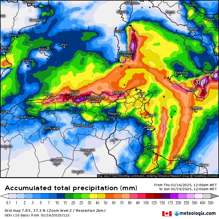 Tempestade Gabri - Forte temporal e graves inundações em partes de Itália e Norte de África 17 a 19 de janeiro - saiba como esta depressão irá evoluir! Chuva TORRENCIAL prevista pelos modelos para Itália e Norte de África - tempestade Gabri