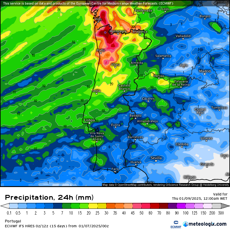 Tempo agrava-se significativamente a partir da madrugada de quarta, 8 de janeiro 2025 - Atenção ao vento severo localizado! Previsão completa atualizada Tempo chuvoso na quarta-feira - até 80l\m2 no Minho - infelizmente pouco no Sul...