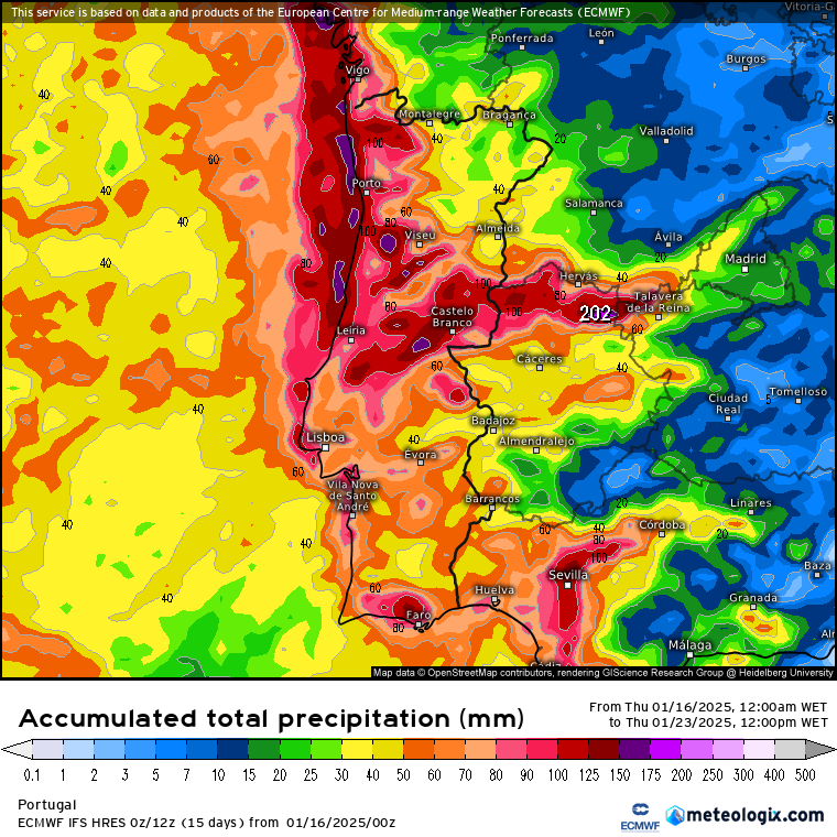 Mau tempo - Forte depressão afeta os Açores no domingo, 19 de janeiro, e mudará o tempo em Portugal Continental - podemos estar perante uma mudança radical de padrão atmosférico? Chuva generalizada em Portugal Continental, segundo as previsões do modelo Europeu ECMWF entre 19 a 23 de janeiro, com possibilidade de se prolongar!