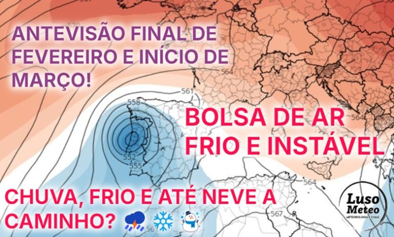 Chuva, frio e neve? – Algumas surpresas no tempo no fim de fevereiro e início de Março 2025! – saiba os detalhes para a sua região! Chuva, frio e neve? - Algumas surpresas no tempo no fim de fevereiro e início de Março 2025! - saiba os detalhes para a sua região!