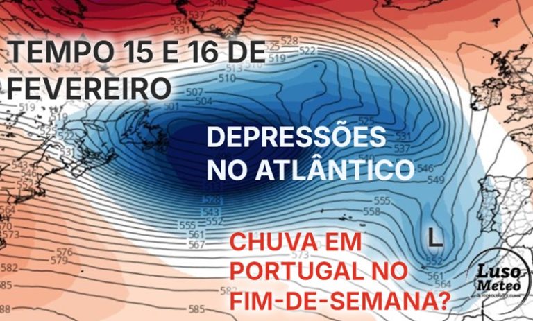 Tempo este fim-de-semana – Pode haver aguaceiros e trovoadas, mas há incerteza até ao fim! Saiba os possíveis cenários para 15 e 16 de fevereiro! Tempo este fim-de-semana - Pode haver aguaceiros e trovoadas, mas há incerteza até ao fim! Saiba os possíveis cenários para 15 e 16 de fevereiro!