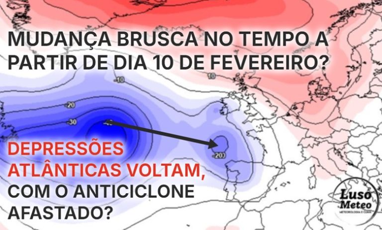 Mudança brusca no tempo a partir de dia 10? Depressões ganham força e aproxima-se, com o anticiclone a ir para o Ártico! - qual a perspetiva para Portugal?