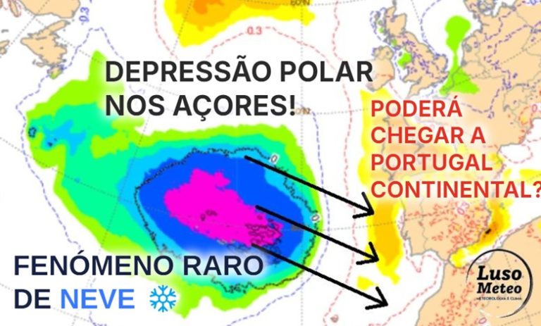 Neve nos Açores devido a uma depressão polar - Fenómeno raro no dia de São Valentim - Poderá chegar a Portugal Continental?
