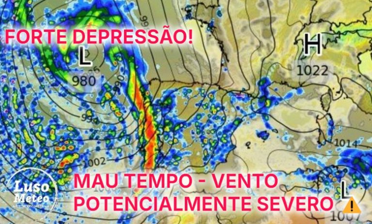 Depressão Jana – Possibilidade de fenómenos extremos de vento (120km/h), e muita chuva – Tempo muito adverso entre sexta e sábado – saiba como estará no seu distrito! Depressão Jana - Possibilidade de fenómenos extremos de vento (120km/h), e muita chuva - Tempo muito adverso entre sexta e sábado - saiba como estará no seu distrito!