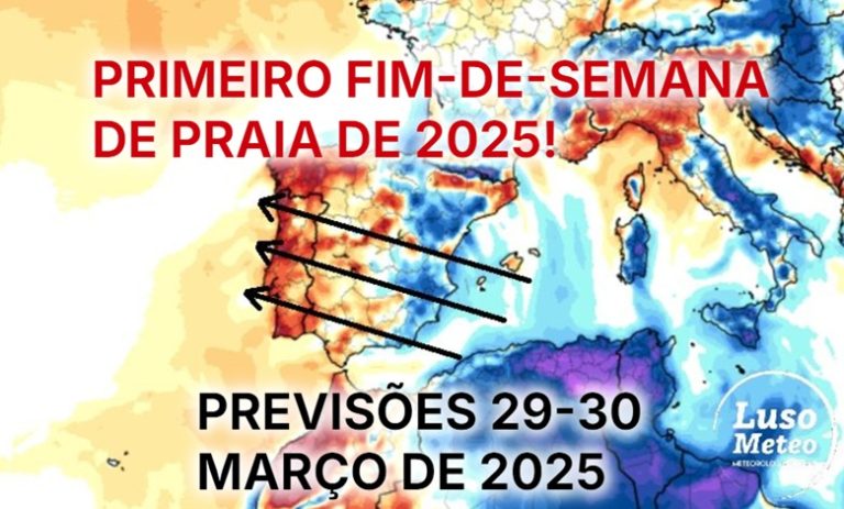 Primeiro fim-de-semana de praia de 2025 - Muito sol e calor mesmo no litoral - Previsões do tempo 29-30 de março de 2025