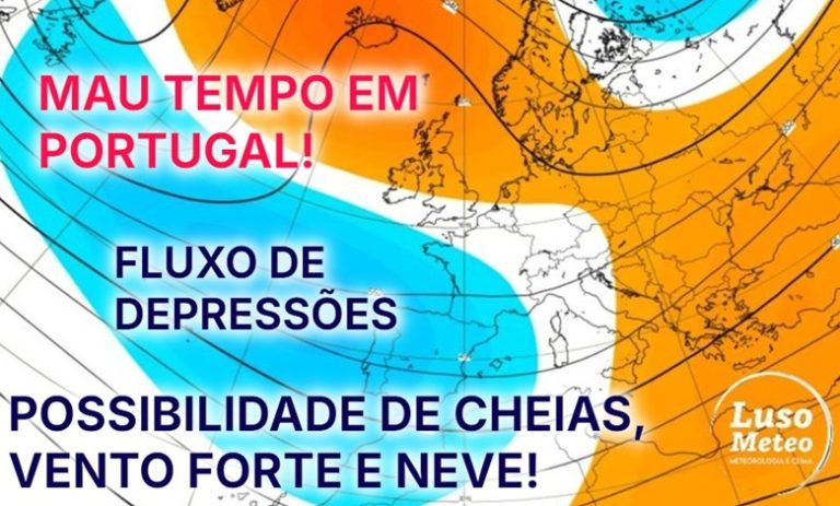 Vórtice polar colapsado - Mau tempo em Portugal durante pelo menos 5 a 10 dias, com risco de cheias, vento forte e muita neve!
