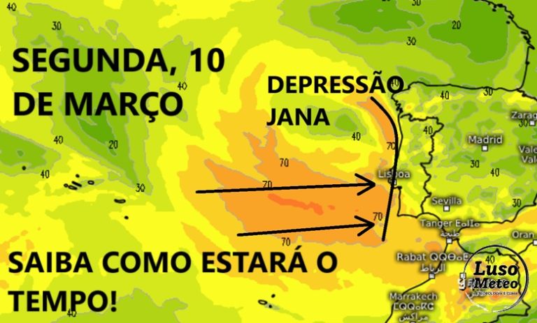 Depressão Jana continua por cá, e causa novo agravamento do estado do tempo na segunda, 10 de março de 2025 – saiba a previsão completa! Depressão Jana continua por cá, e causa novo agravamento do estado do tempo na segunda, 10 de março de 2025 - saiba a previsão completa!