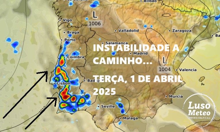 Tempo na terça, 1 de Abril de 2025 – Depressão aproxima-se e chuva\trovoada regressam (não é mentira…) – neve nos Açores – saiba a previsão meteorológica Tempo na terça, 1 de Abril de 2025 - Depressão aproxima-se e chuvatrovoada regressam (não é mentira...) - neve nos Açores - saiba a previsão meteorológica