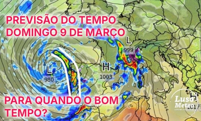 Tempo no domingo, 9 de março 2025 – Mau tempo a continuar… quando vai melhorar? – saiba o que esperar na sua região! Tempo no domingo, 9 de março 2025 - Mau tempo a continuar... quando vai melhorar? - saiba o que esperar na sua região!